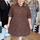 Autumn Mod Curvy Brown Corduroy Mini Dress