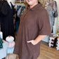 Autumn Mod Curvy Brown Corduroy Mini Dress