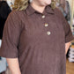Autumn Mod Curvy Brown Corduroy Mini Dress