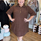 Autumn Mod Curvy Brown Corduroy Mini Dress