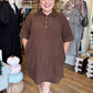 Autumn Mod Curvy Brown Corduroy Mini Dress