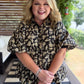Autumn Muse Curvy Black Floral Peplum Top