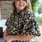 Autumn Muse Curvy Black Floral Peplum Top