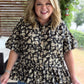Autumn Muse Curvy Black Floral Peplum Top