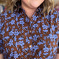 Autumn Muse Curvy Brown Floral Peplum Top