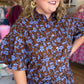 Autumn Muse Curvy Brown Floral Peplum Top