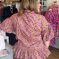 Autumn Muse Curvy Dusty Pink Floral Peplum Top