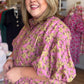 Autumn Muse Curvy Dusty Pink Floral Peplum Top