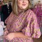 Autumn Muse Curvy Dusty Pink Floral Peplum Top