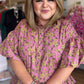Autumn Muse Curvy Dusty Pink Floral Peplum Top