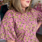 Autumn Muse Curvy Dusty Pink Floral Peplum Top