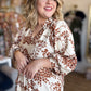 Autumn Skies Curvy Caramel Cherry Blossom Blouse