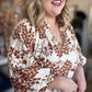 Autumn Skies Curvy Caramel Cherry Blossom Blouse