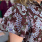 Autumn's Bouquet Plus-Size Brown Floral Tiered Midi Dress