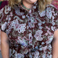 Autumn's Bouquet Plus-Size Brown Floral Tiered Midi Dress