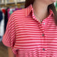 "Come Sail Away" Pink and Red Knit Romper