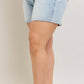 Plus-Size Judy Blue High Rise Rigid Front Tummy Control Light Wash Magic Short