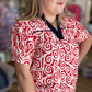 Baby, You're a Firework Curvy Red Swirl Top