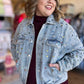 Be Mine, Galentine Plus-Size Jewel Embellished Denim Jacket