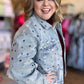 Be Mine, Galentine Plus-Size Jewel Embellished Denim Jacket