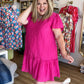 Best Seat in the House Curvy Fuschia Mini Dress
