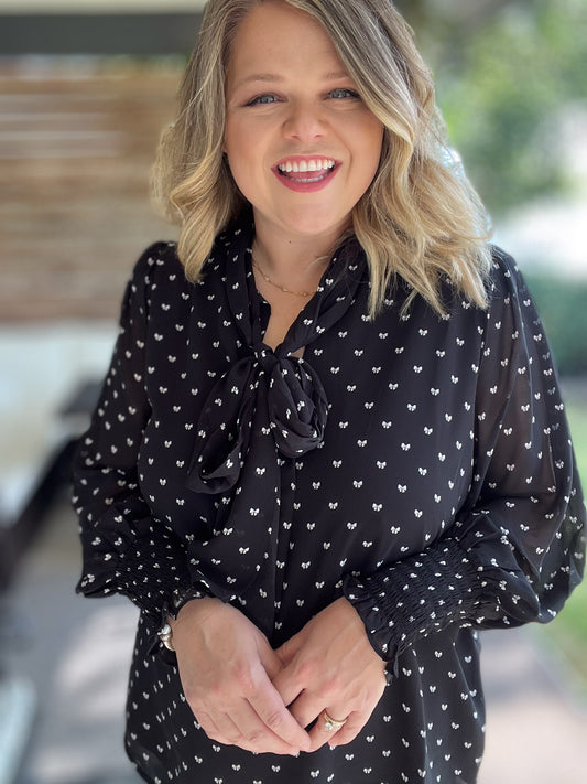 Better Bow-lieve It Plus-Size Sheer Top