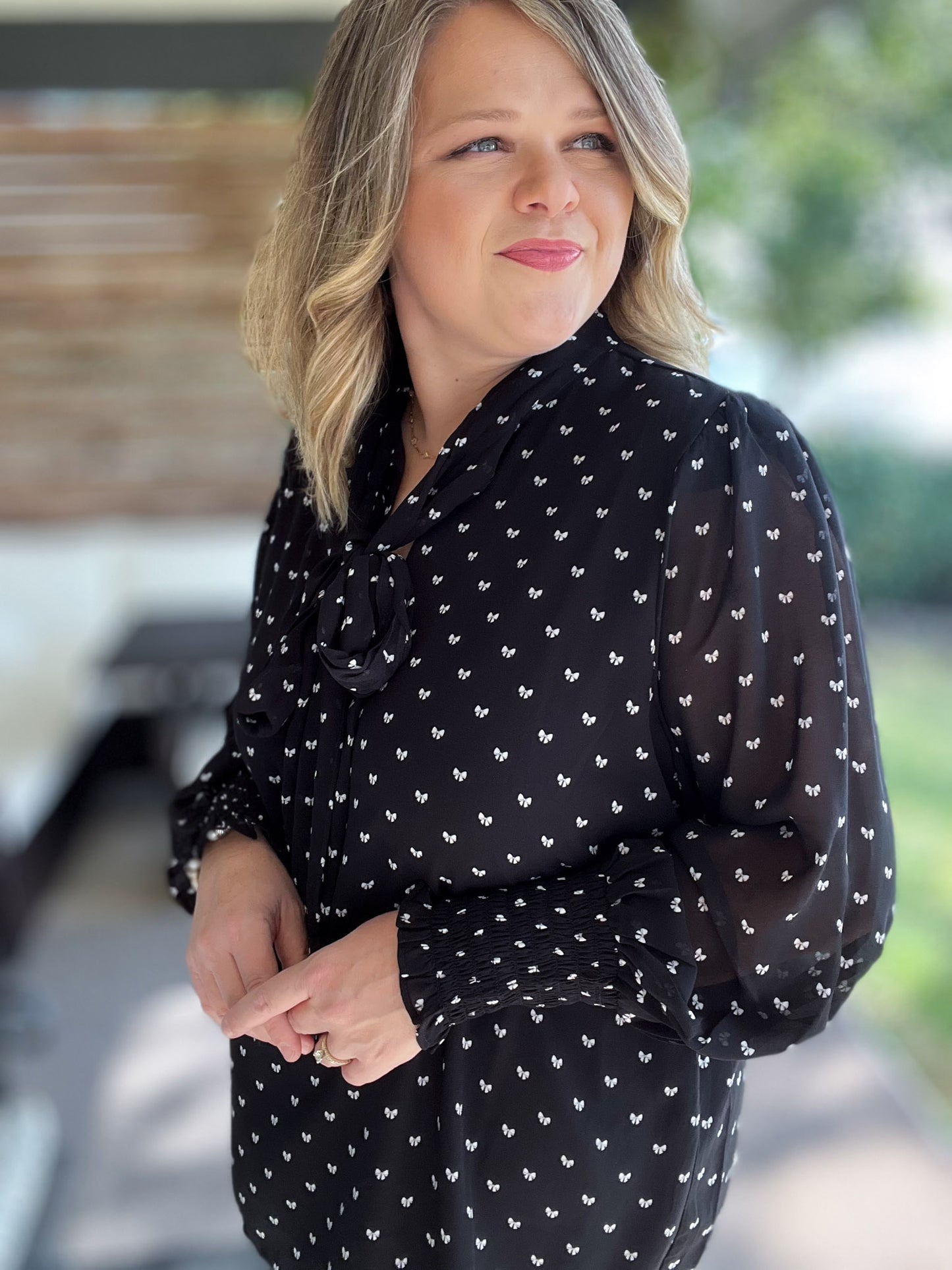 Better Bow-lieve It Plus-Size Sheer Top