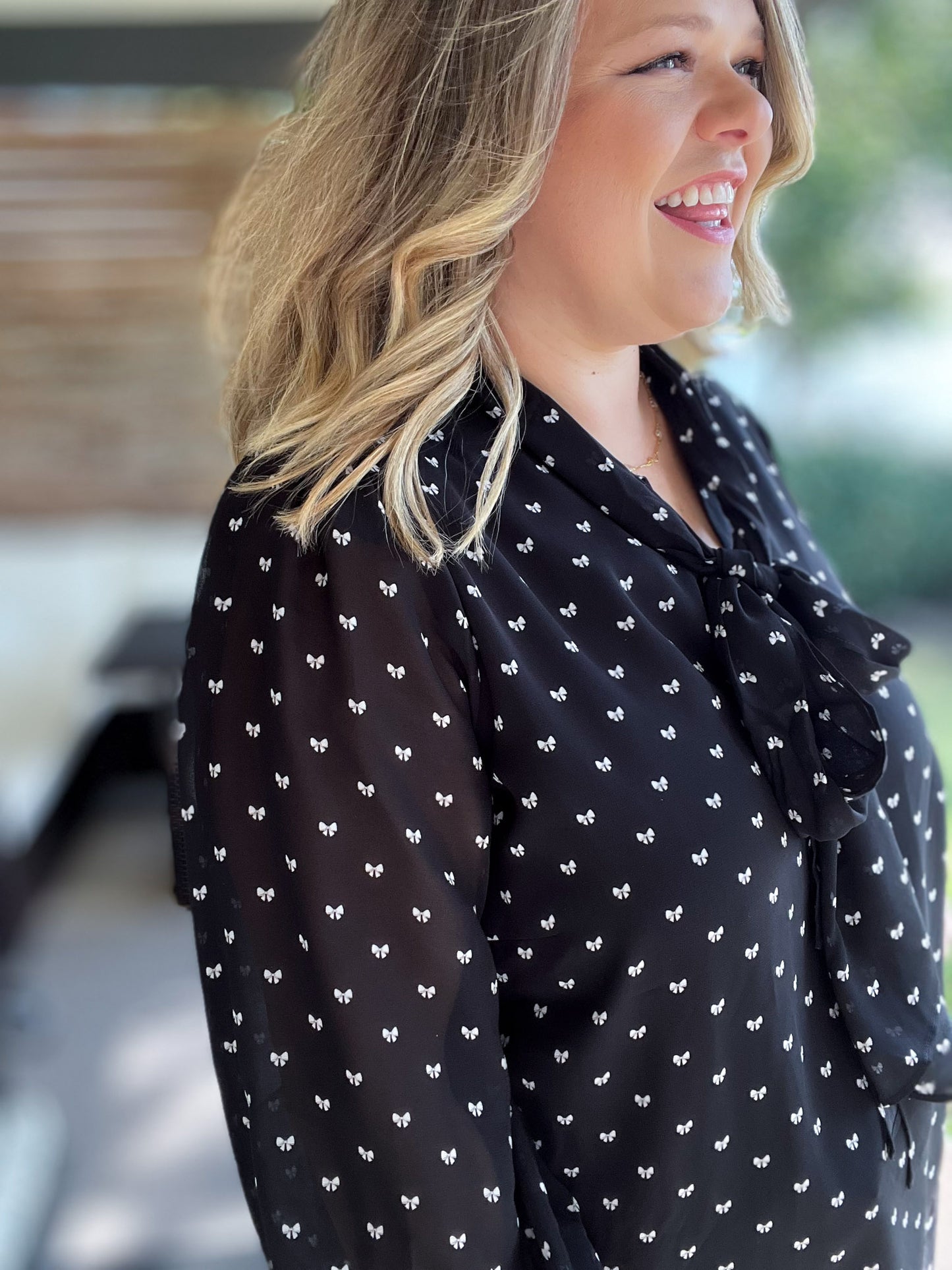 Better Bow-lieve It Plus-Size Sheer Top