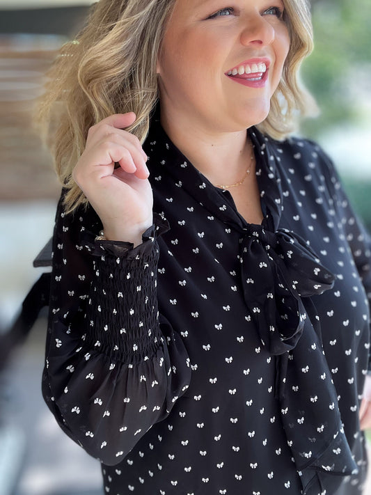 Better Bow-lieve It Plus-Size Sheer Top