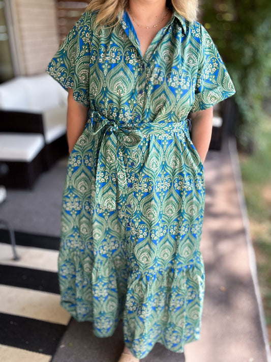 Birds of a Feather Plus-Size Paisley Maxi Dress