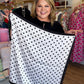 Black & White Polka Dot Silky Satin Square Scarf