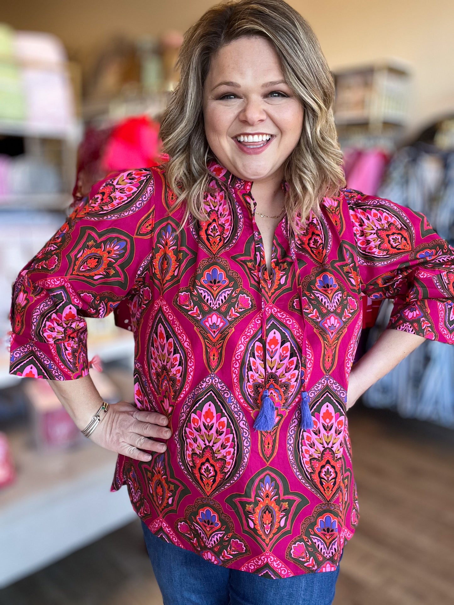 Blossom Belle Plus-Size Paisley Top