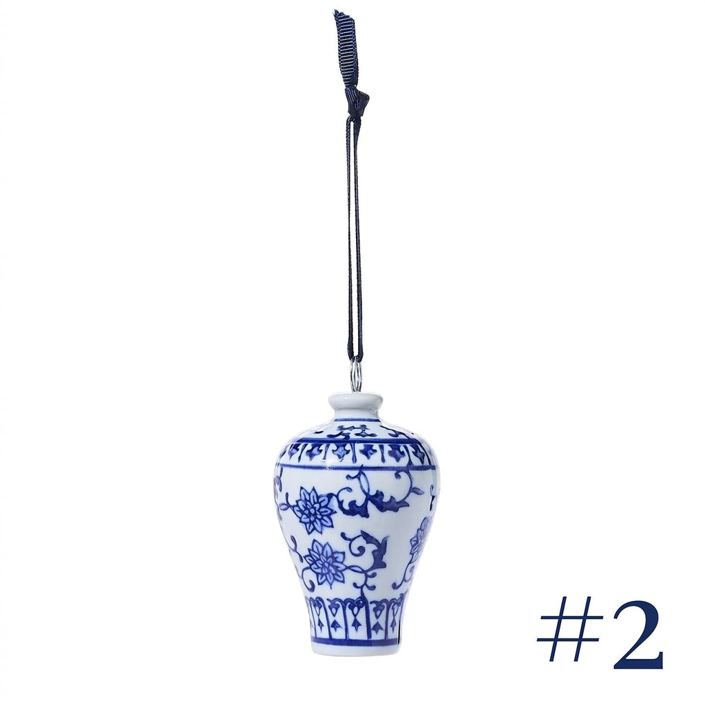 Blue & White Temple Jar Ornament/Place Card Holder