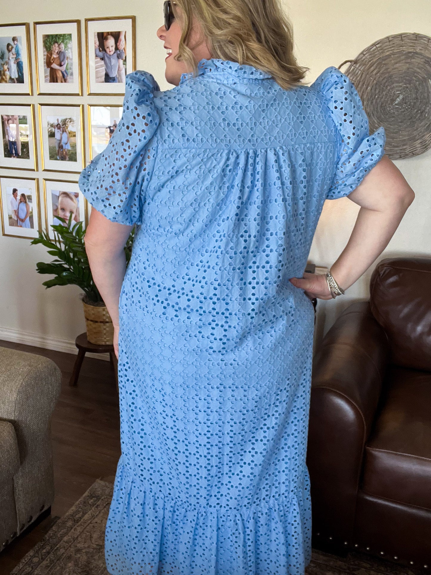 Bluebell Breeze Dress Curvy Blue Midi Dress