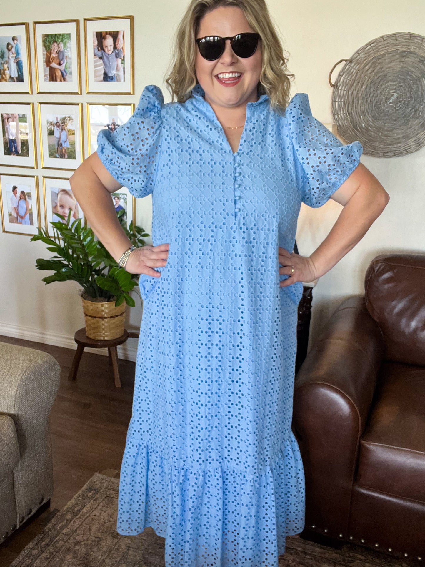 Bluebell Breeze Dress Curvy Blue Midi Dress