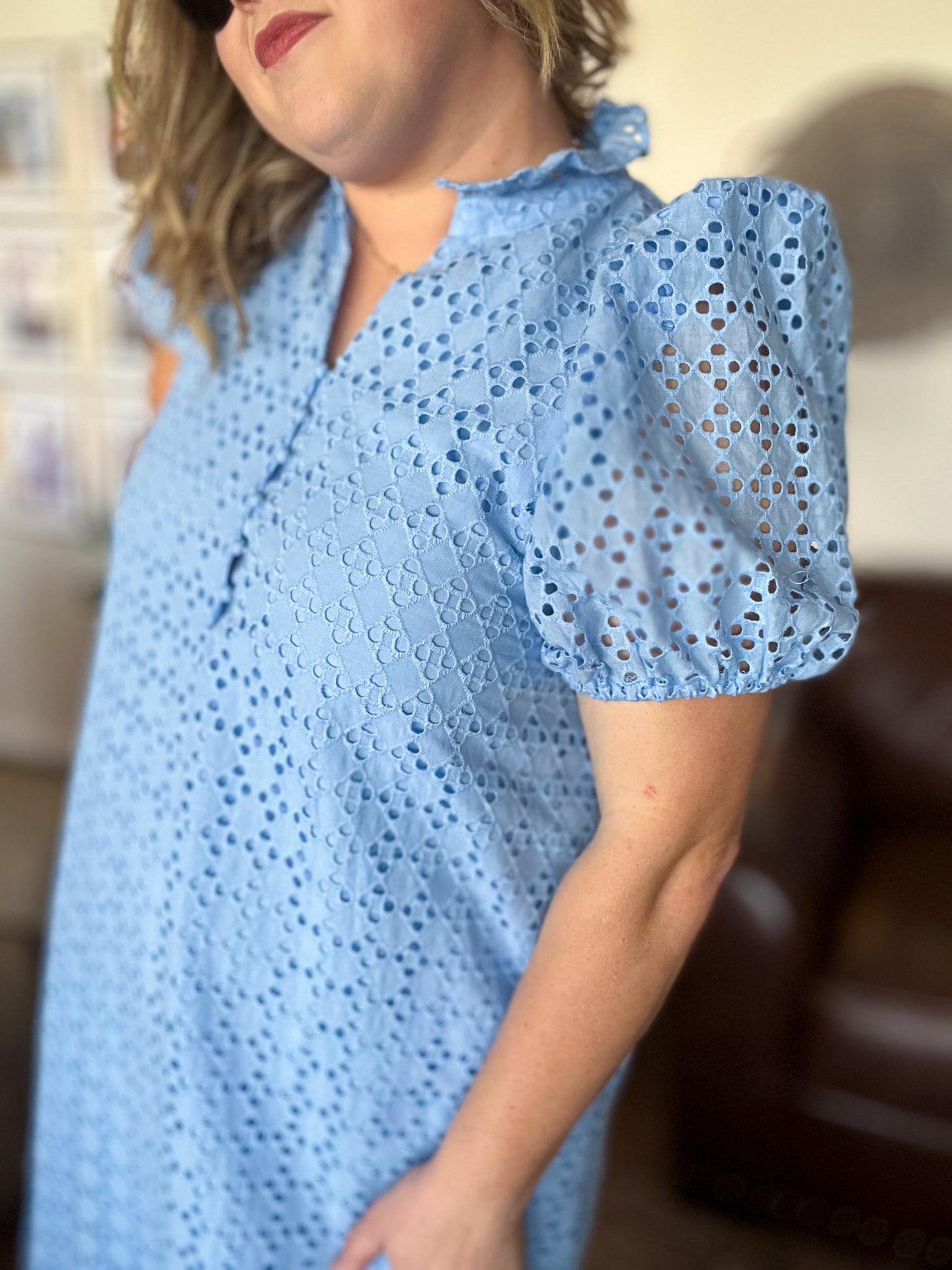 Bluebell Breeze Dress Curvy Blue Midi Dress
