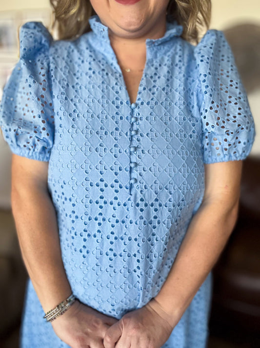 Bluebell Breeze Dress Curvy Blue Midi Dress