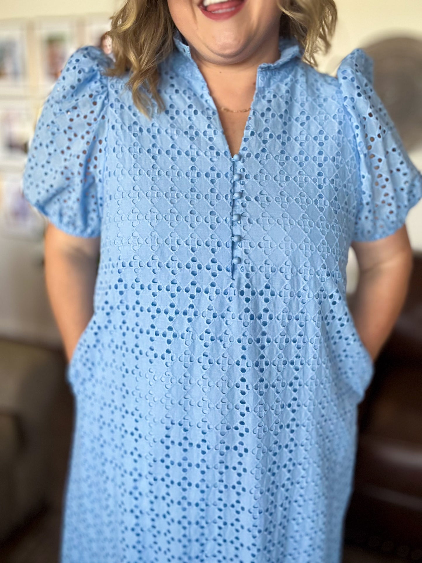 Bluebell Breeze Dress Curvy Blue Midi Dress
