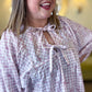 Blush Blossom Plus-Size Gingham Top