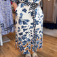 Bold Botanicals Navy Abstract Midi Dress