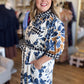 Bold Botanicals Navy Abstract Midi Dress