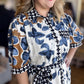 Bold Botanicals Navy Abstract Midi Dress