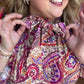 Bordeaux Bloom Curvy Floral Neck Tie Top