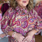 Bordeaux Bloom Curvy Floral Neck Tie Top