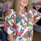 Bright Horizons Curvy Cream Paisley Top