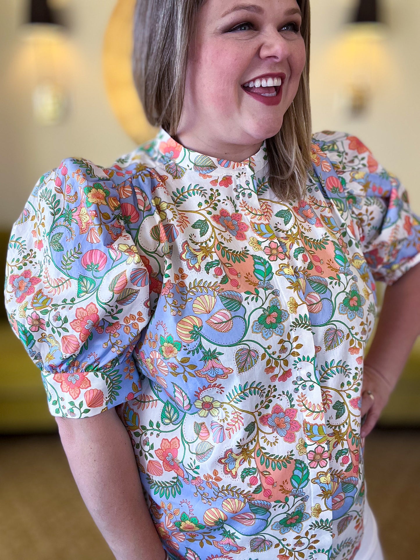 RESTOCKED! Buttercup Breeze Plus-Size Floral Top