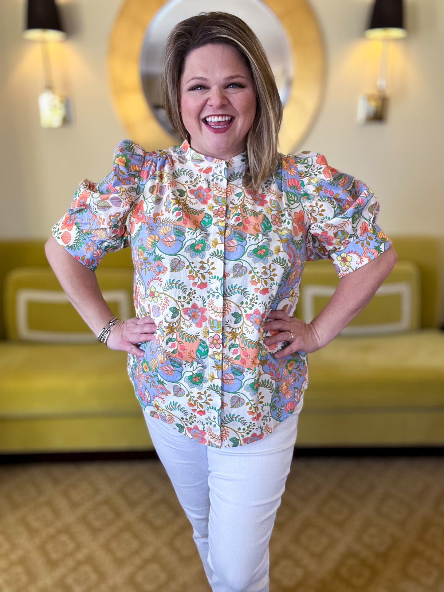 RESTOCKED! Buttercup Breeze Plus-Size Floral Top