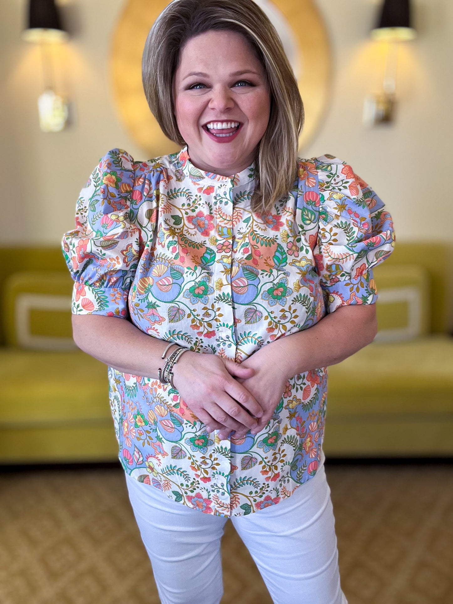 RESTOCKED! Buttercup Breeze Plus-Size Floral Top