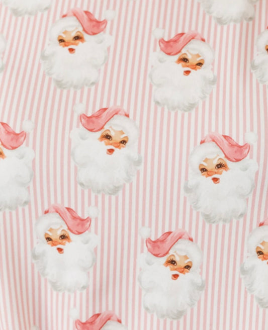 Mommy & Me Vintage Santa Pink Pajamas