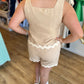 "Match Made in Heaven" Beige Ric Rac Two-Piece Short Set